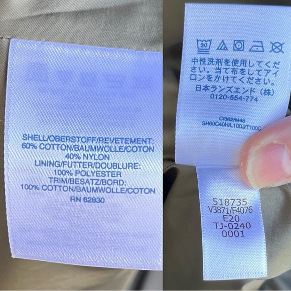 Land’s End Wm’s Waxed Cotton Corduroy Trim Utility Chore Jacket NWOT Khaki Sz M - Picture 11 of 14